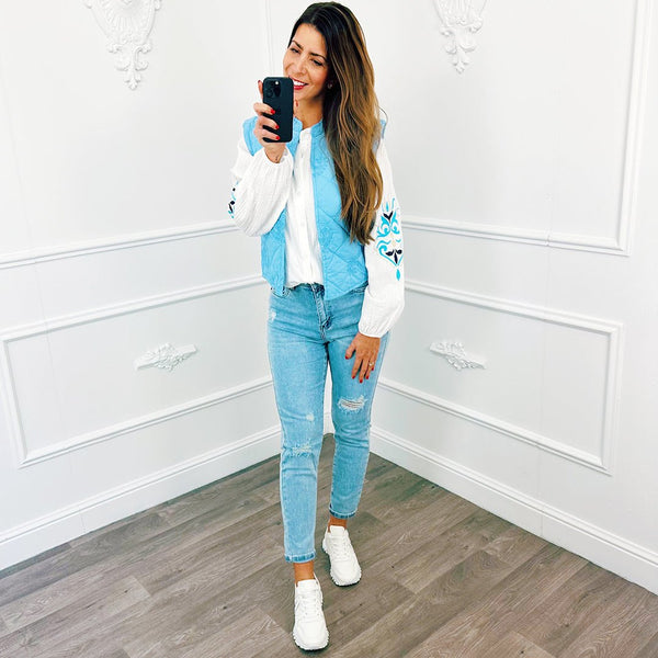 Gilet Barok Blauw Sale - BlushFashionstore