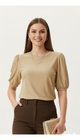 Beige Glitter Blouse Dames Feestelijke Top