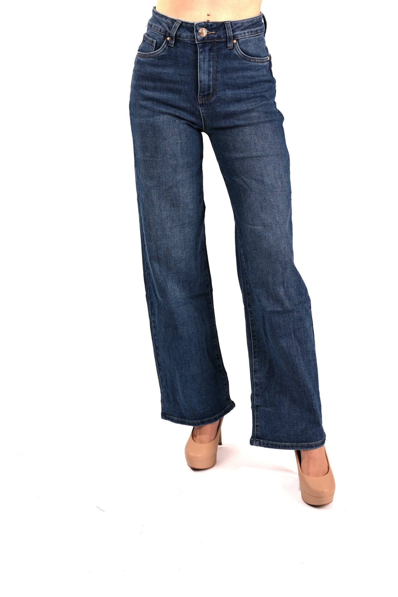 Goodies Wide - Leg Soft Jeans Blauw – Denim met Comfort en Stijl - BlushFashionstore