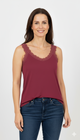 Bordeauxrood Kanten Hempje Dames Topje met Kant Lingerie Top