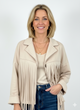 Beige dames blouse met franjes – Mi Piace western chic