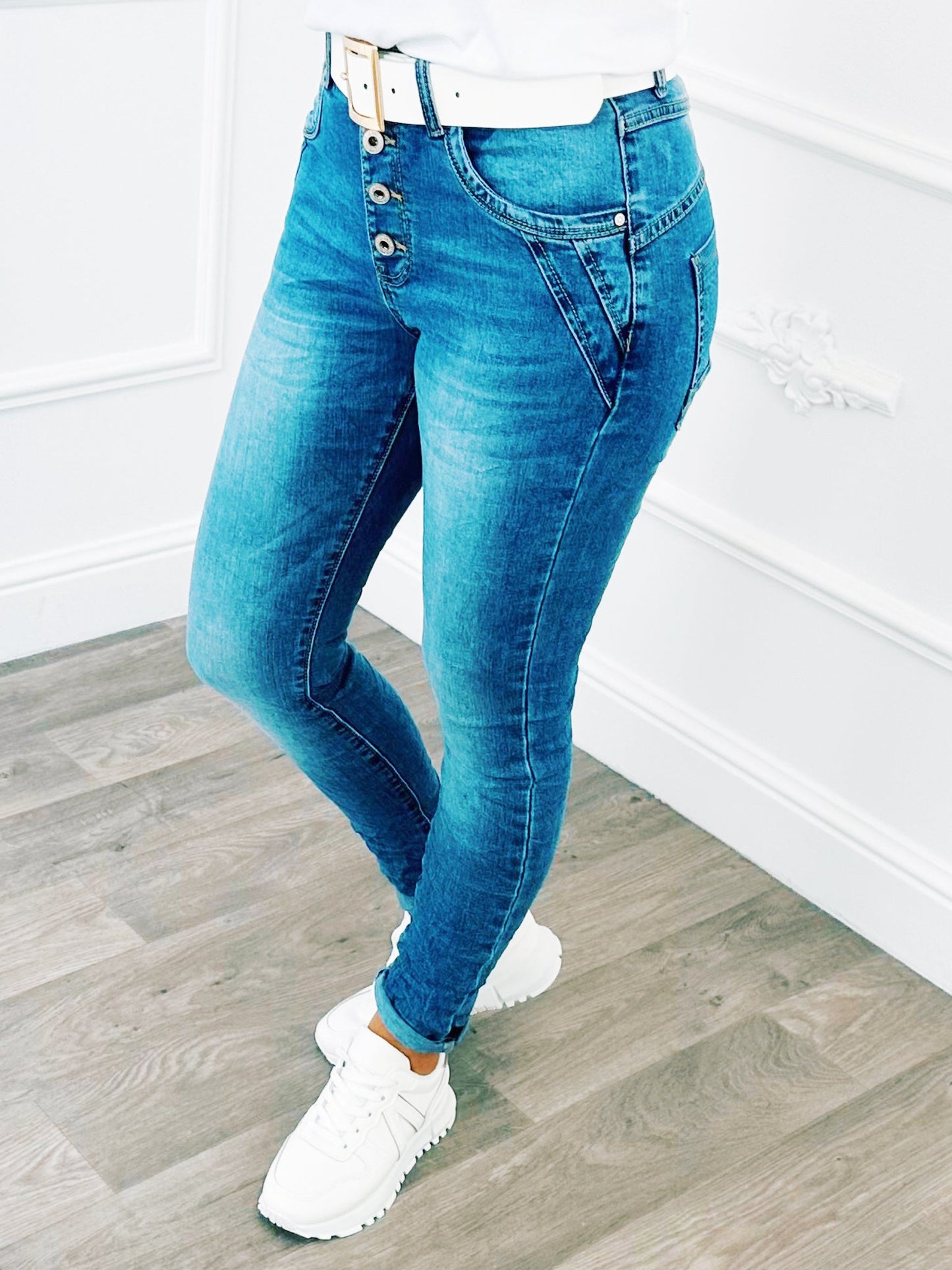 Jeans Button Blauw - BlushFashionstore
