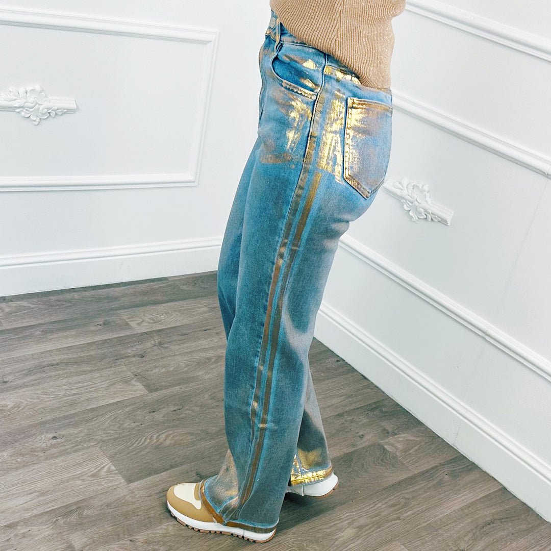 Jeans Shiny Blauw - BlushFashionstore