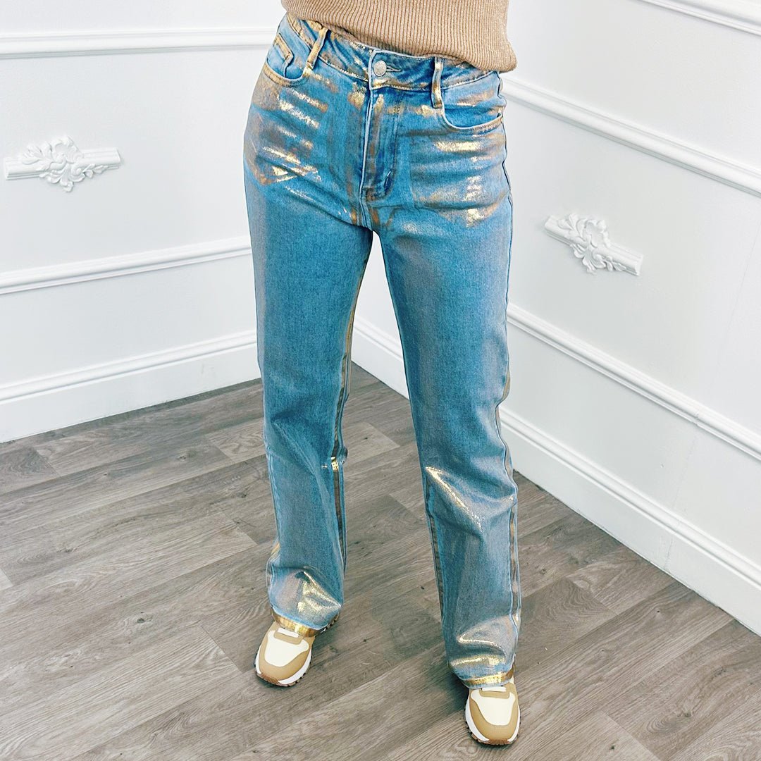 Jeans Shiny Blauw - BlushFashionstore