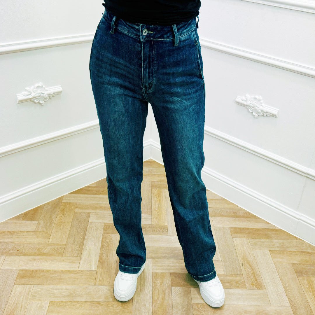 Jeans Wide Leg Donkerblauw - BlushFashionstore