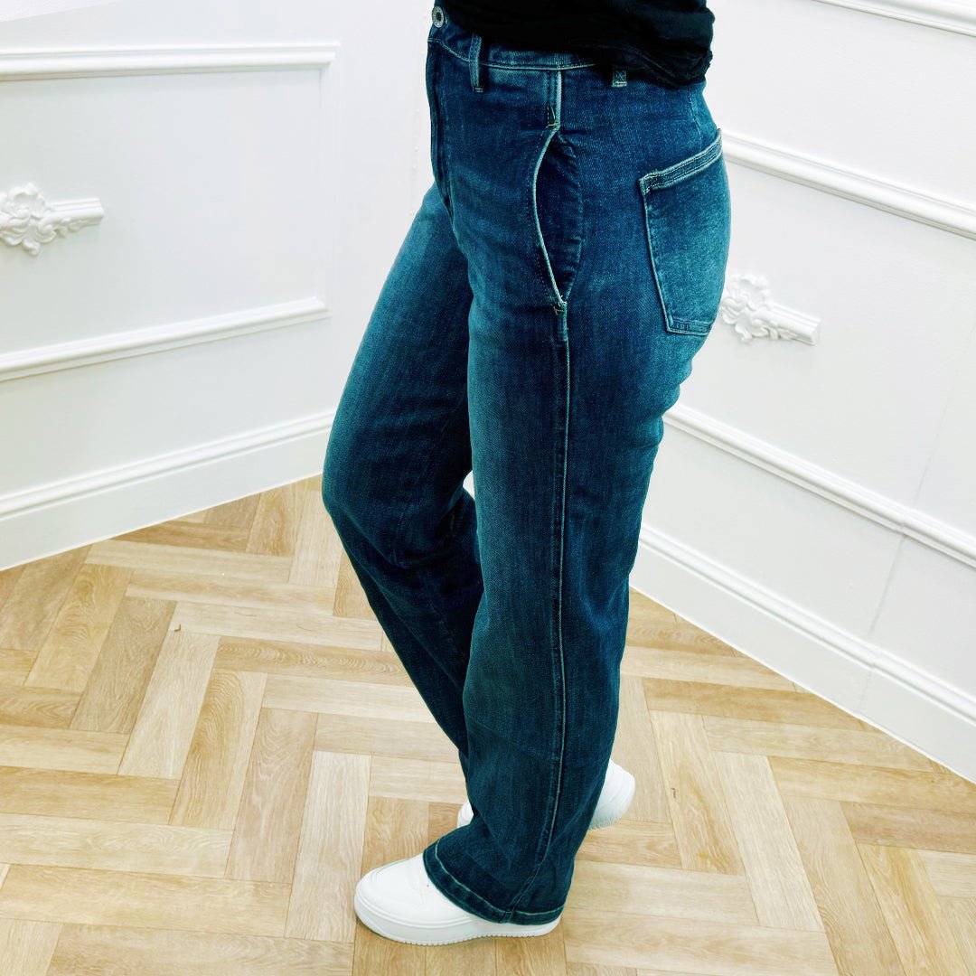 Jeans Wide Leg Donkerblauw - BlushFashionstore