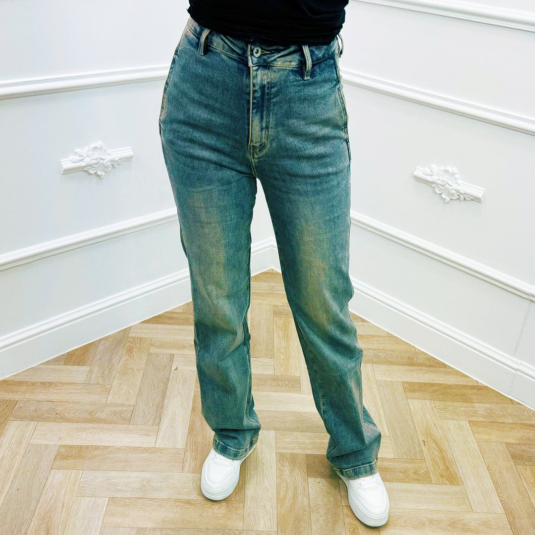 Jeans Wide Leg Vintage Blauw - BlushFashionstore