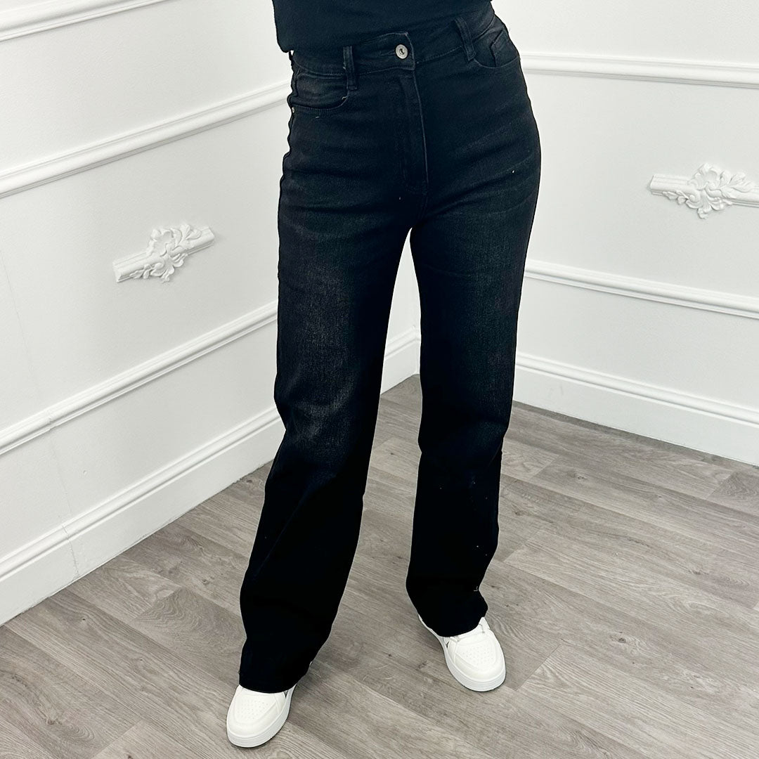 Jeans Wide Leg Zwart - BlushFashionstore