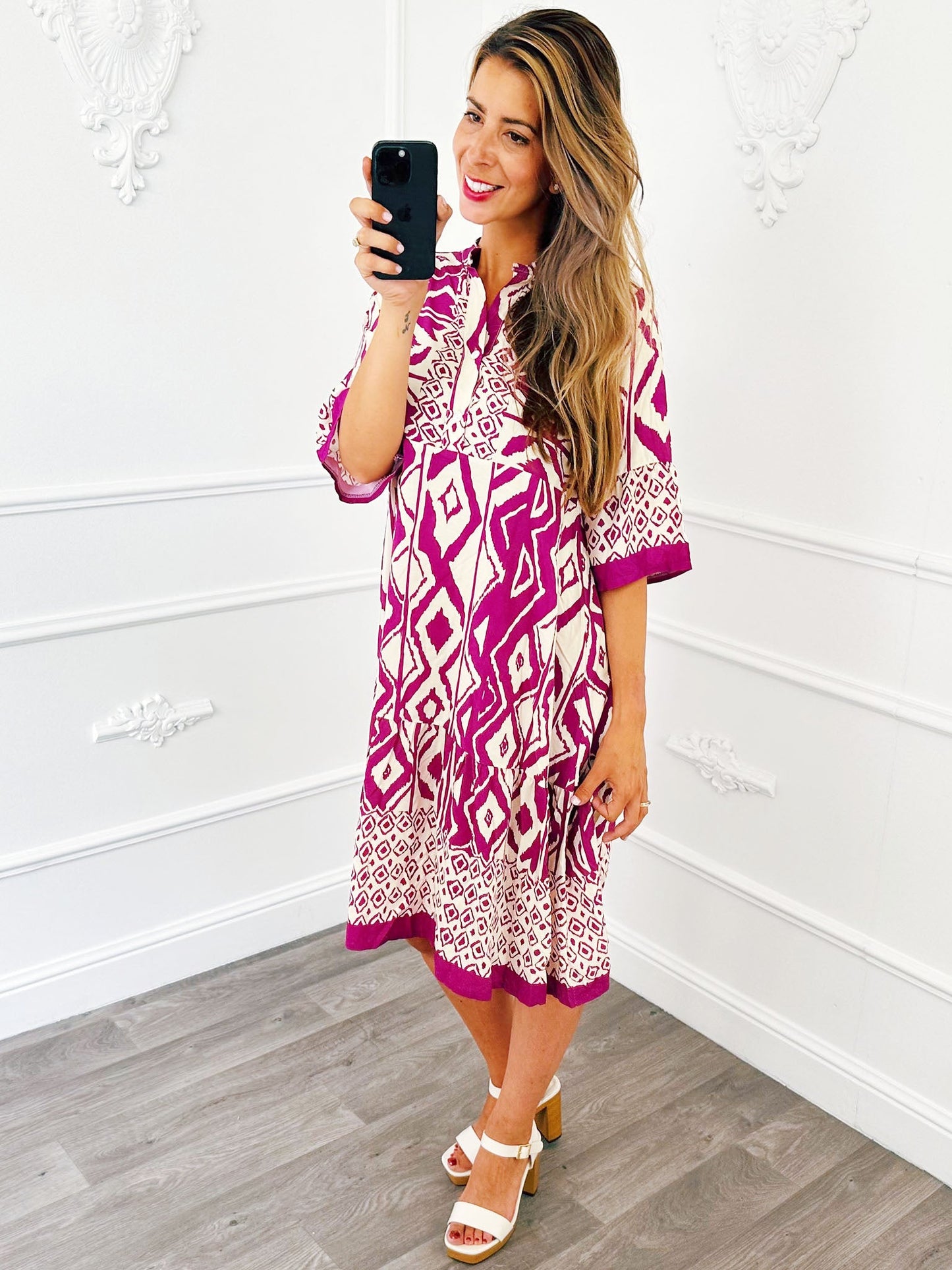 Jurk Ibiza Square Paars - BlushFashionstore