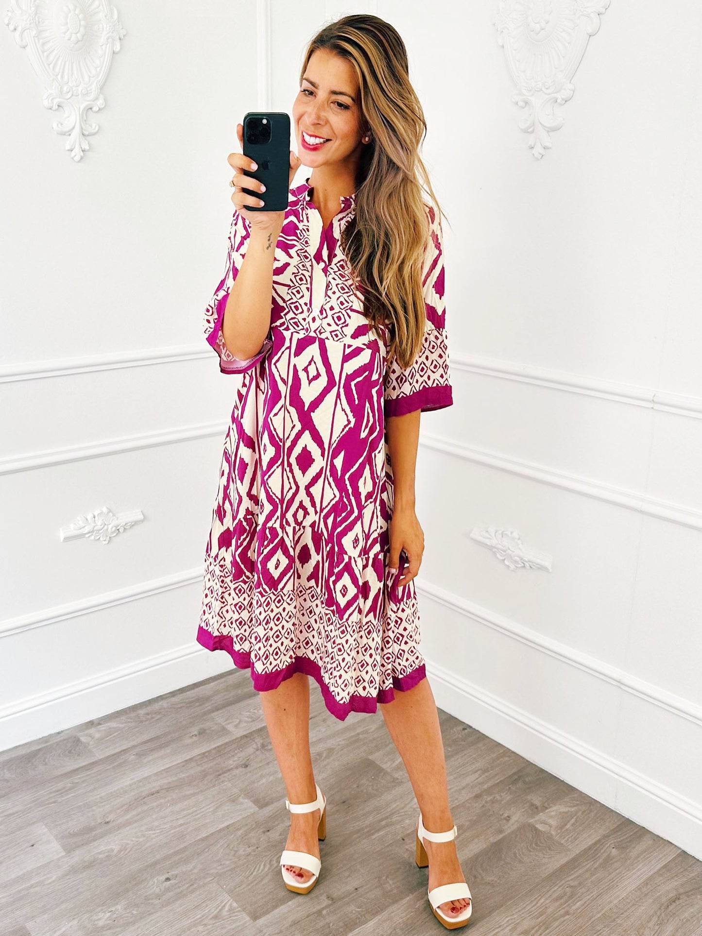 Jurk Ibiza Square Paars - BlushFashionstore