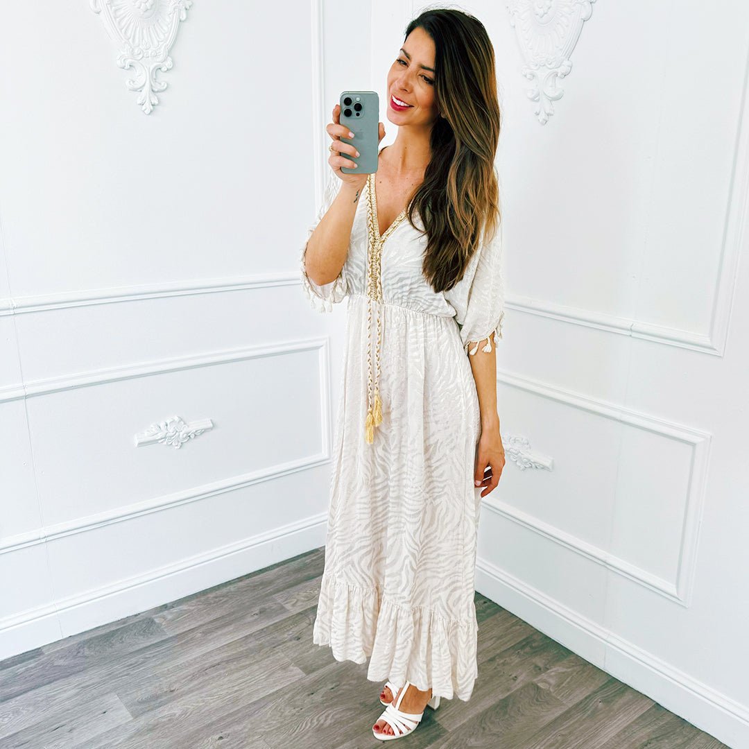 Jurk Zebra Beige - BlushFashionstore