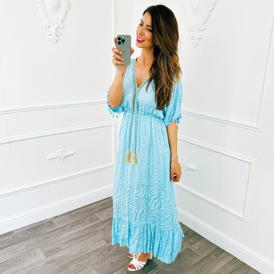Jurk Zebra Lichtblauw - BlushFashionstore