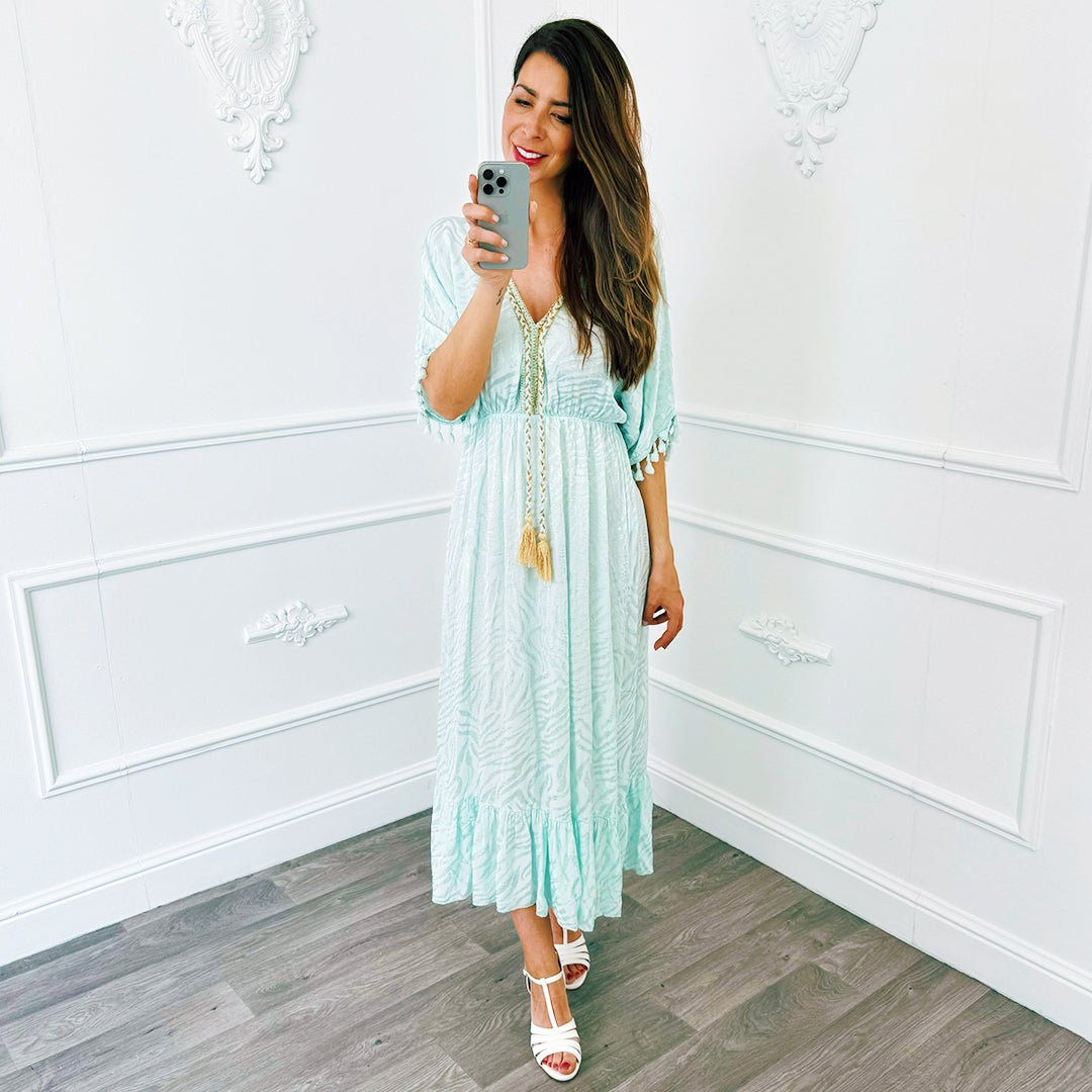 Jurk Zebra Mintgroen - BlushFashionstore