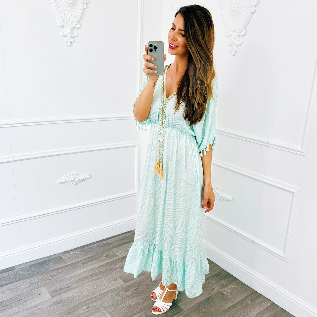 Jurk Zebra Mintgroen - BlushFashionstore