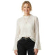Kanten Blouse Wijde Mouwen Crème Dames