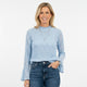 Kanten Blouse Wijde Mouwen Hemelblauw Dames