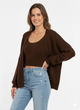 Bruine knit set met cropped top en vest