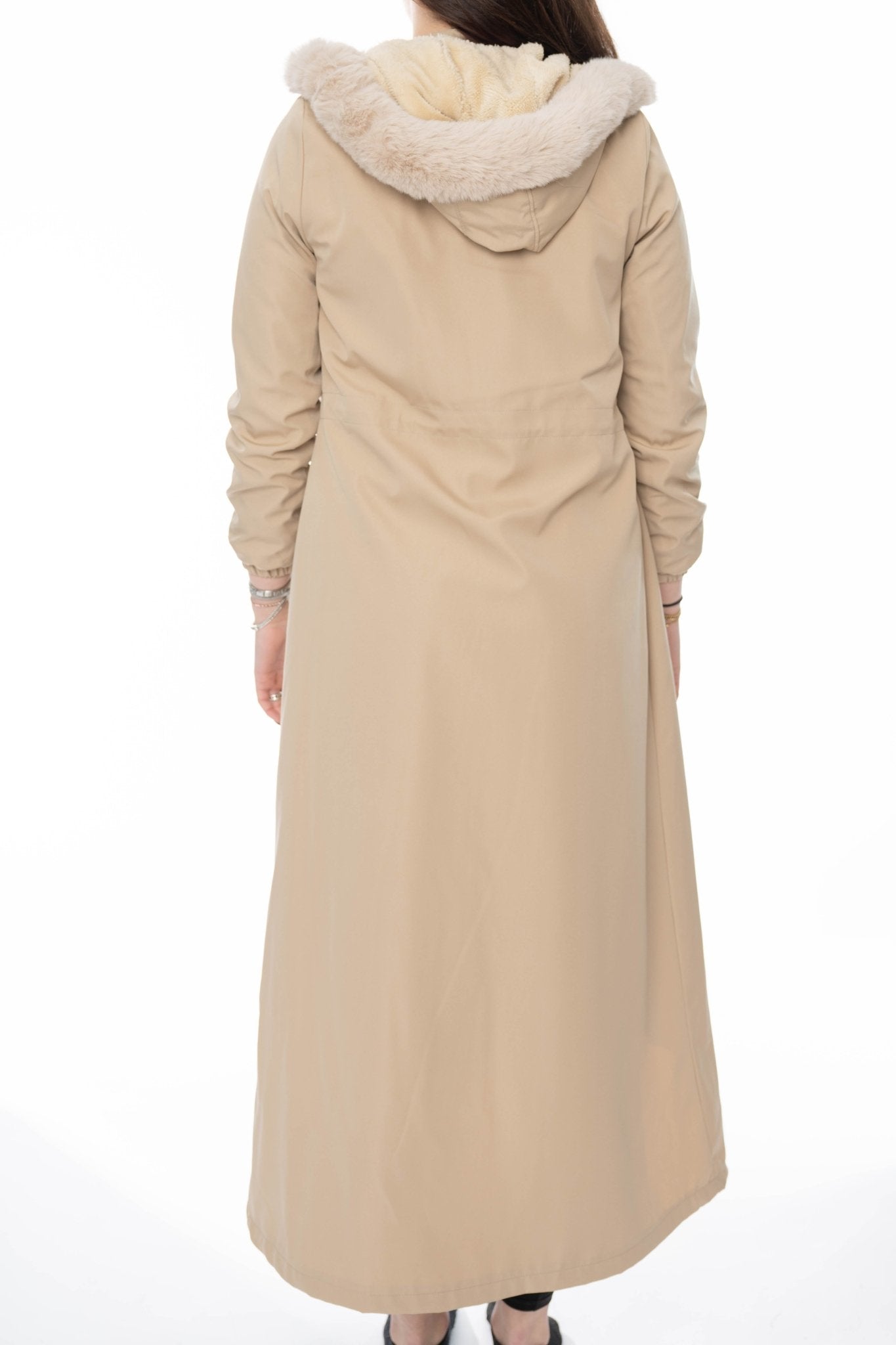 Lange Beige Trenchcoat met Capuchon – Damesjas - BlushFashionstore