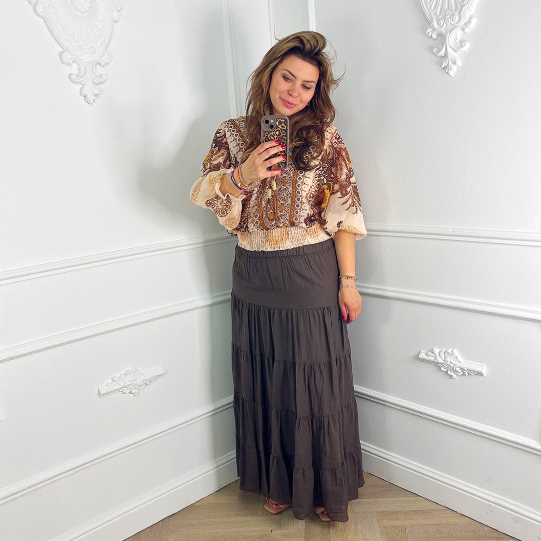 Lange Rok Bruin - BlushFashionstore