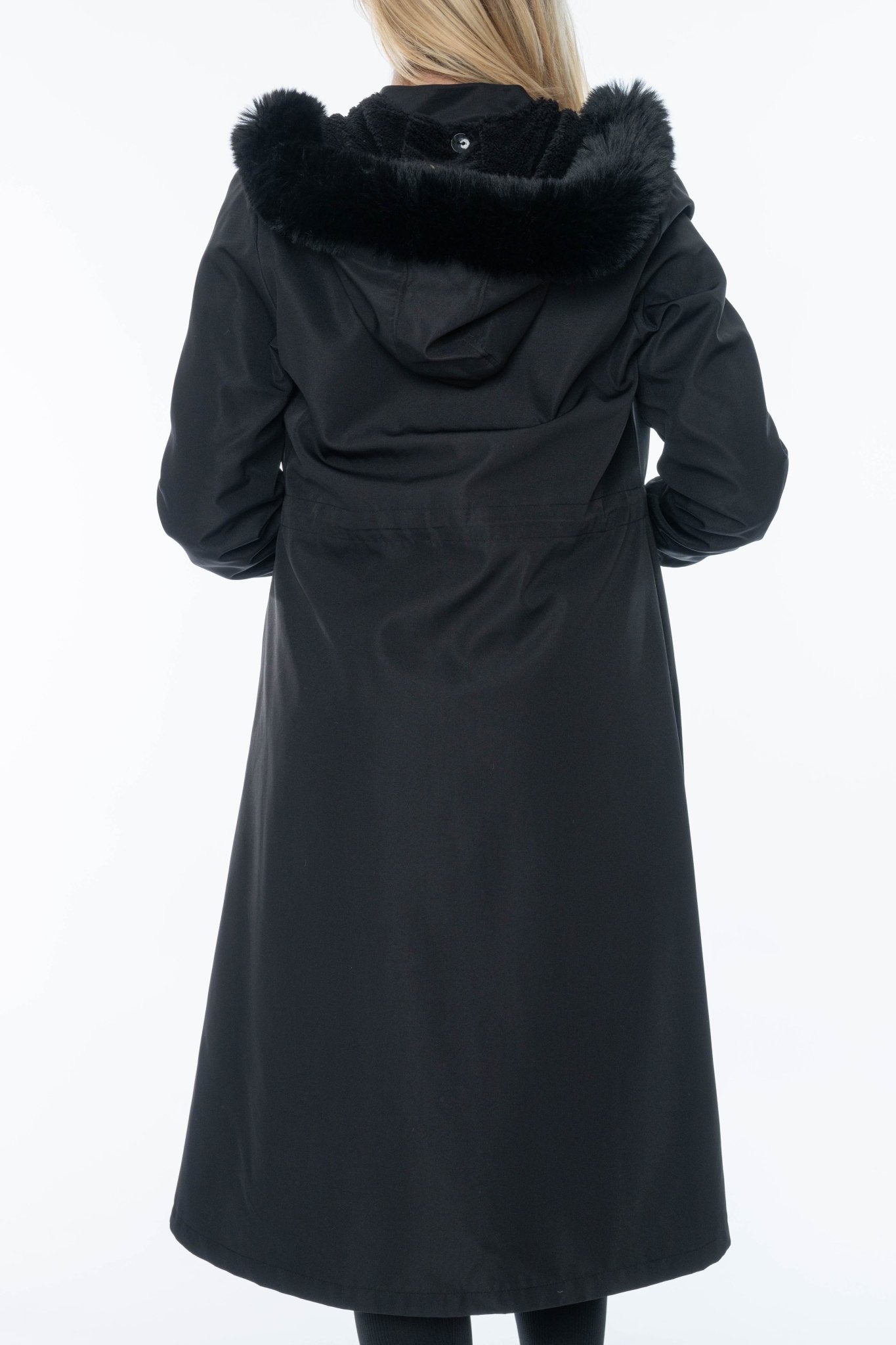Lange Zwarte Parka Jas met Capuchon – Dames - BlushFashionstore