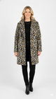 Lange Dames Jas met Luipaardprint Warme Faux Fur Jas