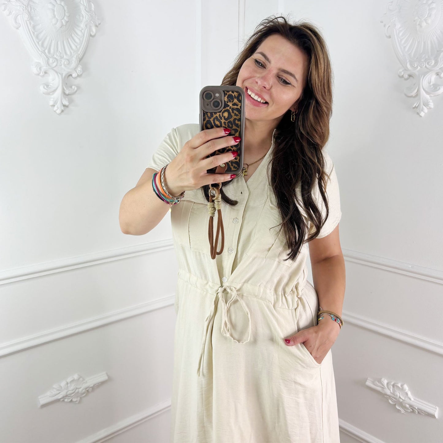 Lina Jurk OffWhite - BlushFashionstore