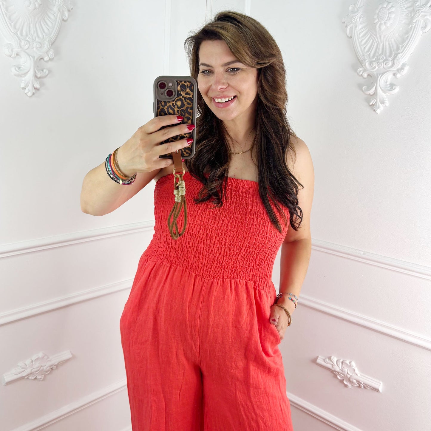 Linnen Jumpsuit Oranje - BlushFashionstore