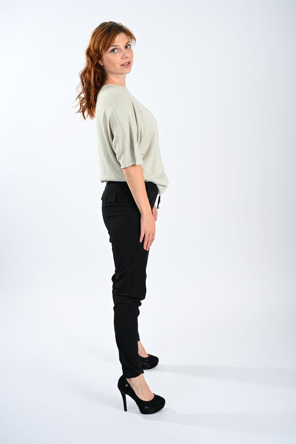 Lurex Knitted Top – Beige Glans - BlushFashionstore
