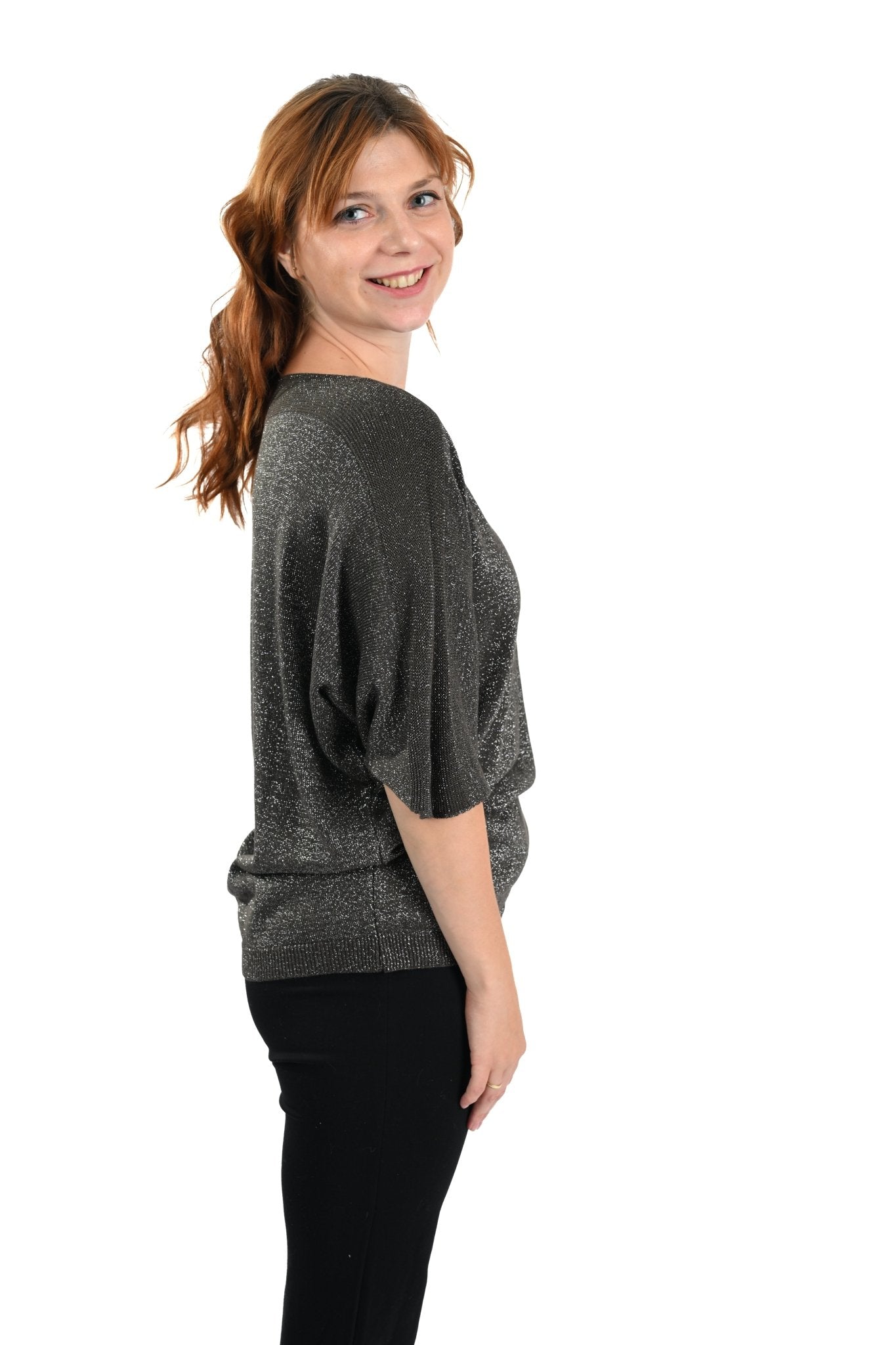 Lurex Knitted Top – briun Glans - BlushFashionstore