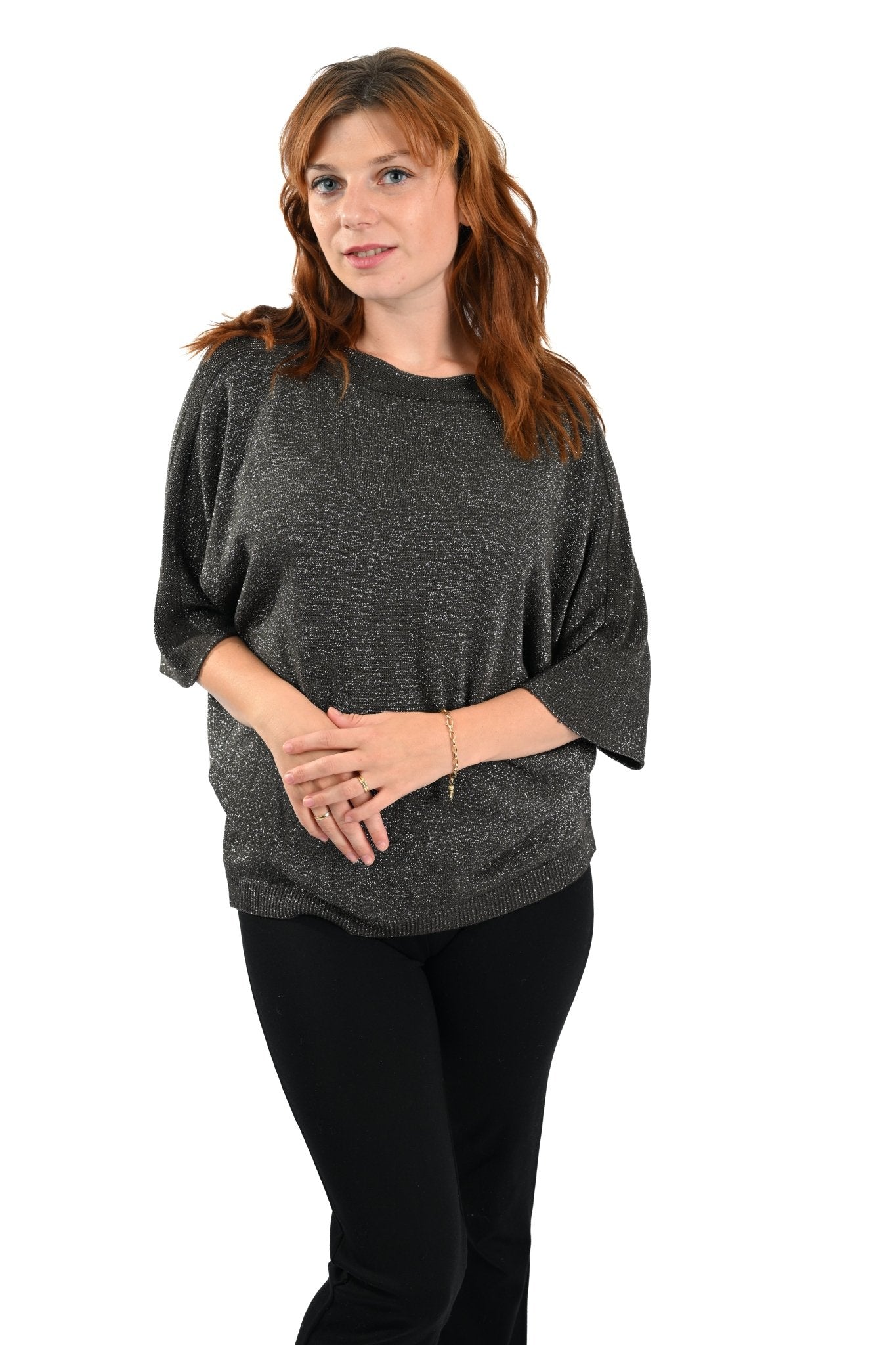 Lurex Knitted Top – briun Glans - BlushFashionstore
