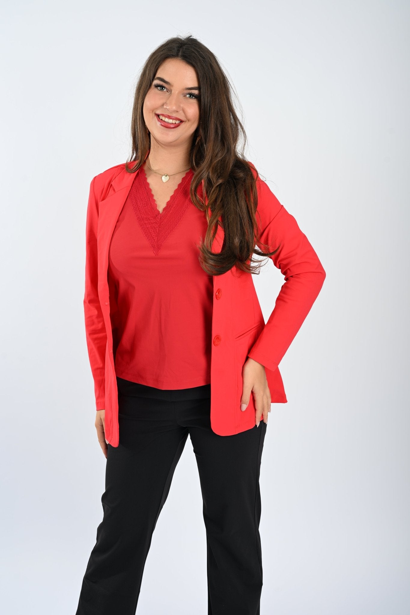 Mi Piace Blazer Red - BlushFashionstore