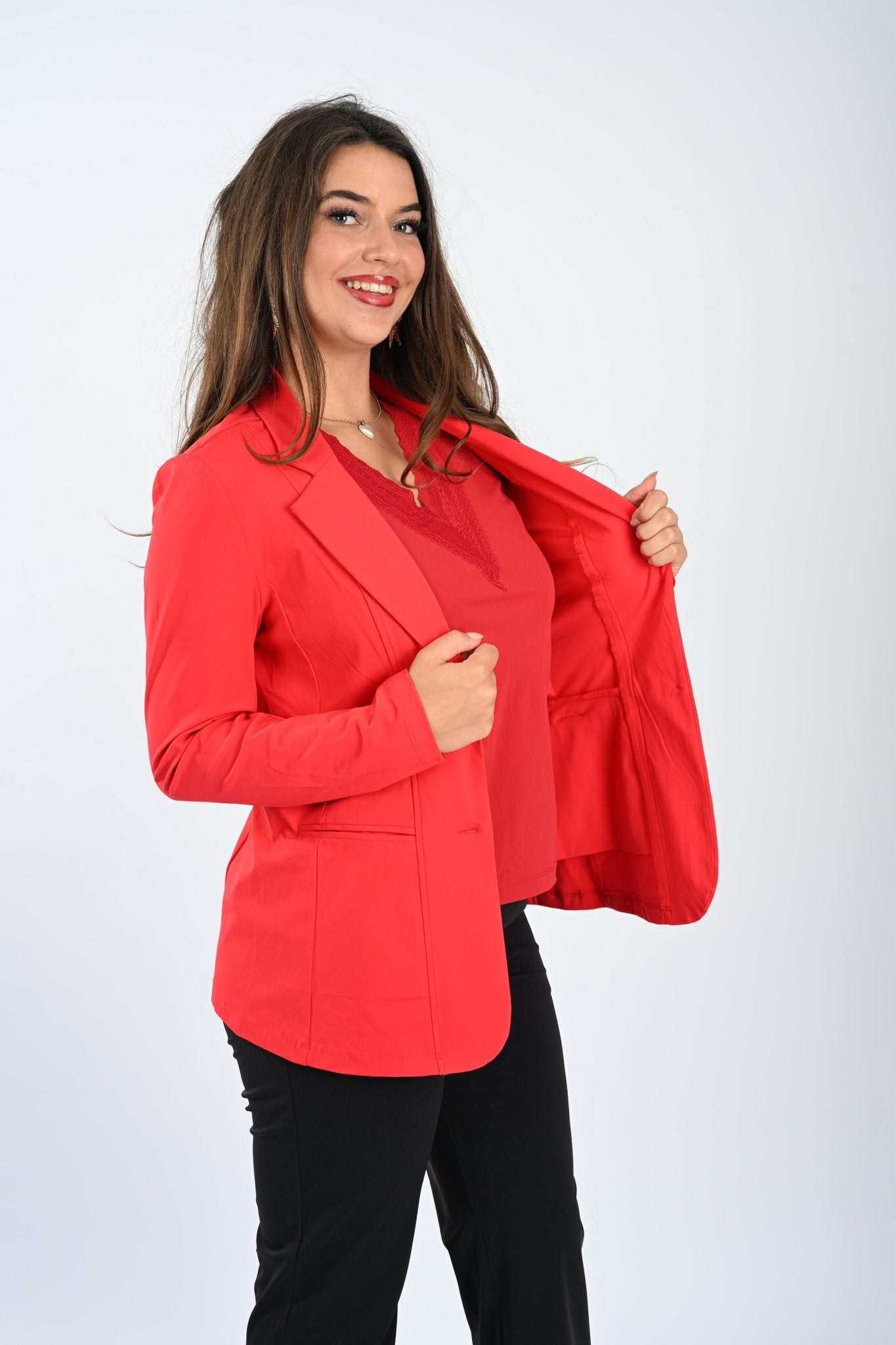 Mi Piace Blazer Red - BlushFashionstore