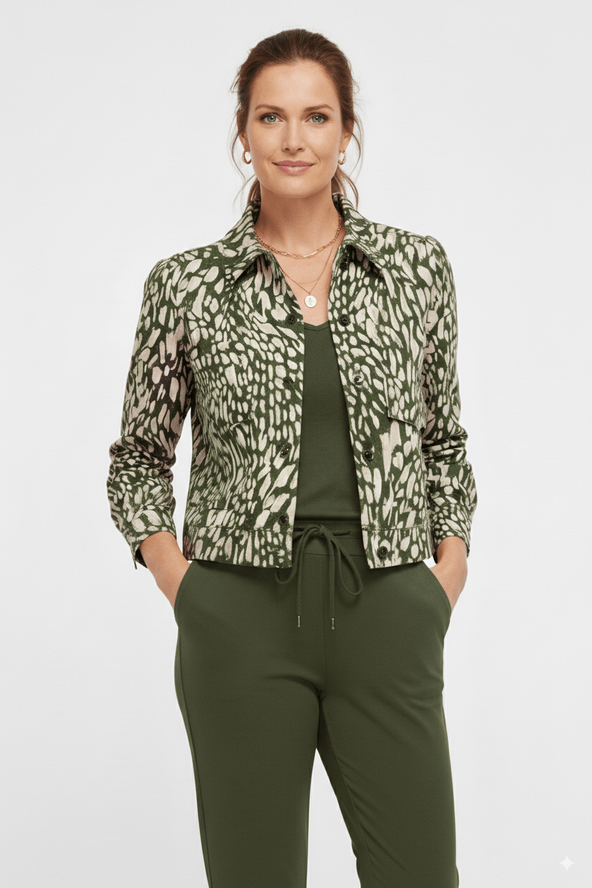 Mi Piace Damesjack Abstract Print – Modieus Kort Jack - BlushFashionstore