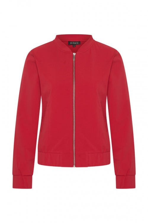 
                    
                      MI Piace Donkerrode Bomber Jacket – Stijlvolle Damesjas met Ritssluiting en Sportieve Look - BlushFashionstore
                    
                  
