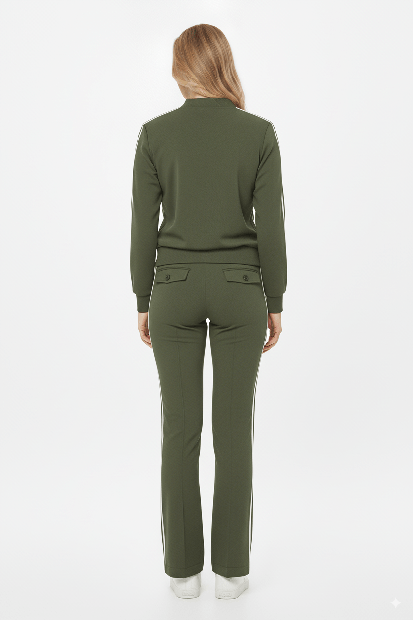 Mi Piace Groene Trainingsbroek Dames – Sportieve Broek met Strepen - BlushFashionstore