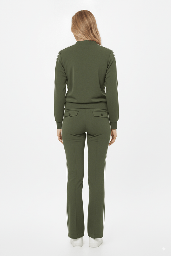 Mi Piace Groene Trainingsbroek Dames – Sportieve Broek met Strepen - BlushFashionstore