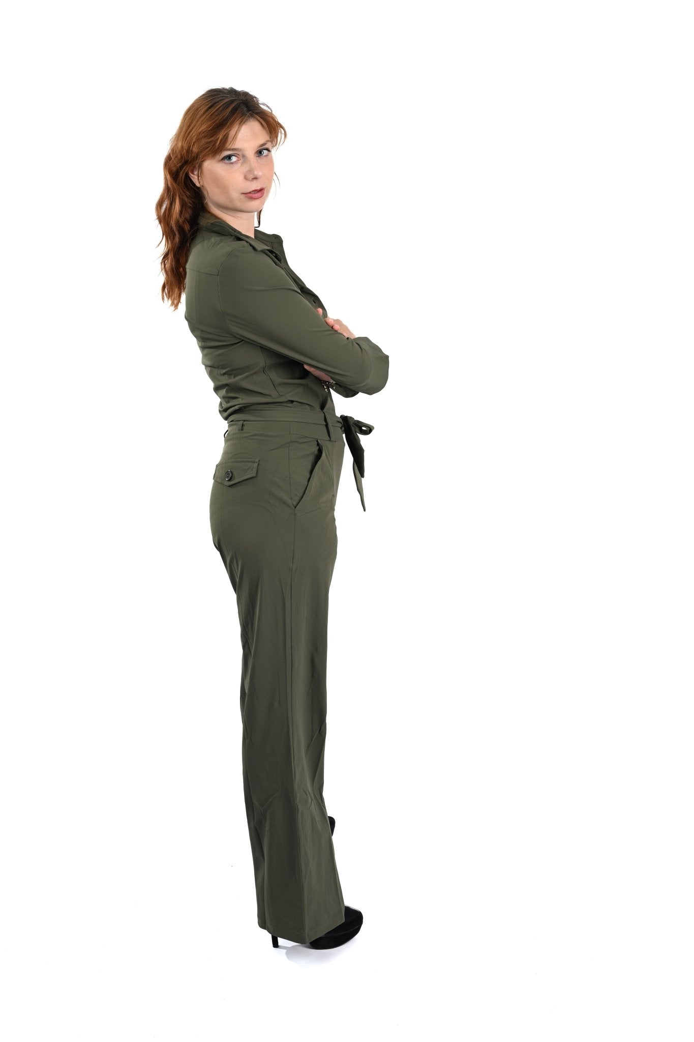 Mi Piace Jumpsuit met Ceintuur – Diepgroen - BlushFashionstore