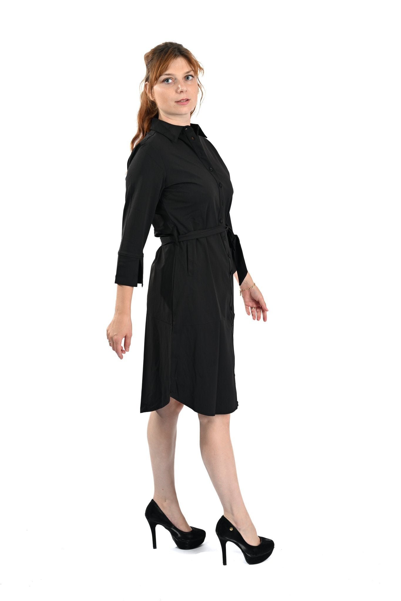 Mi Piace Jurk met Strikceintuur Zwart - BlushFashionstore