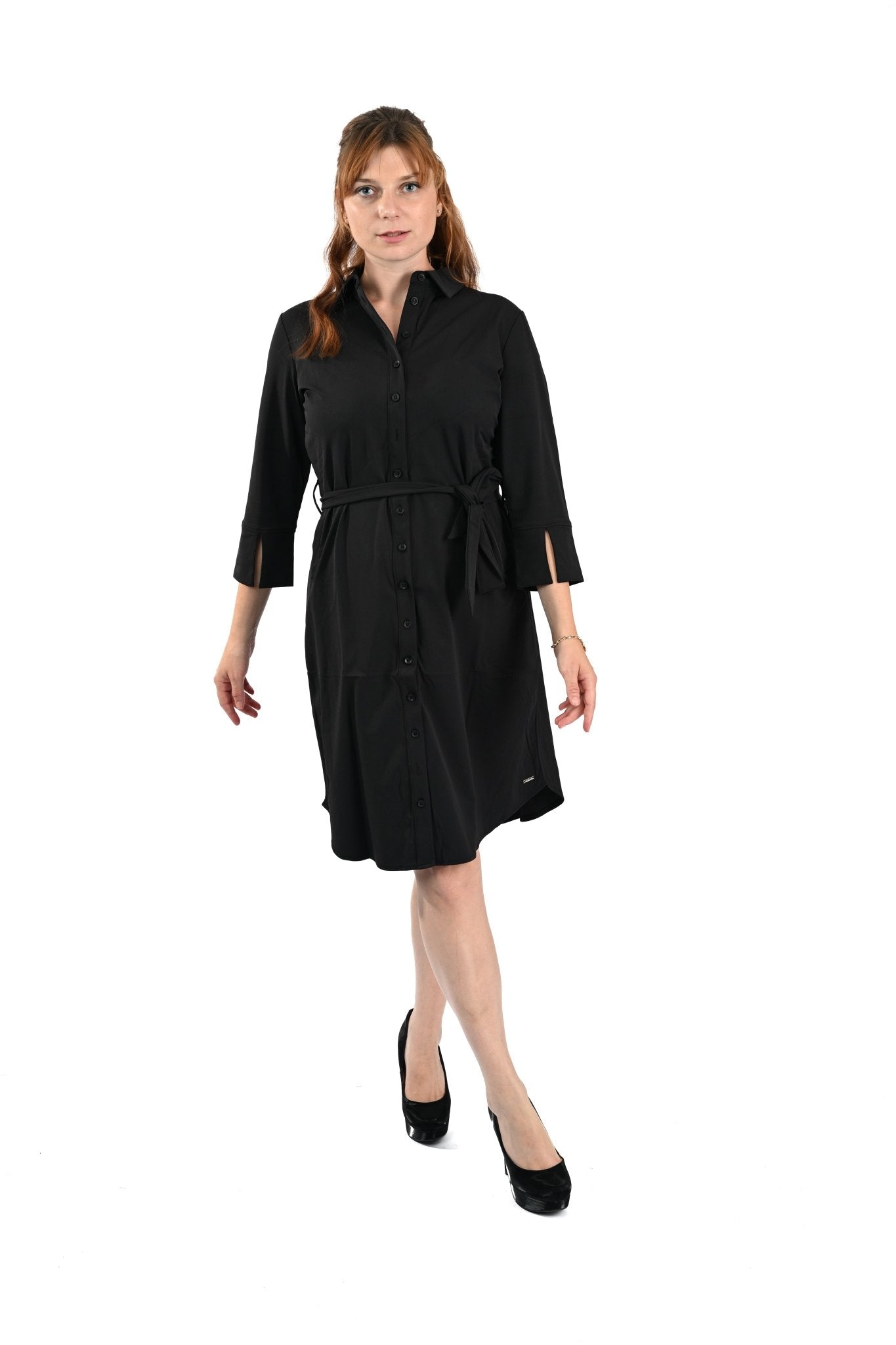 Mi Piace Jurk met Strikceintuur Zwart - BlushFashionstore