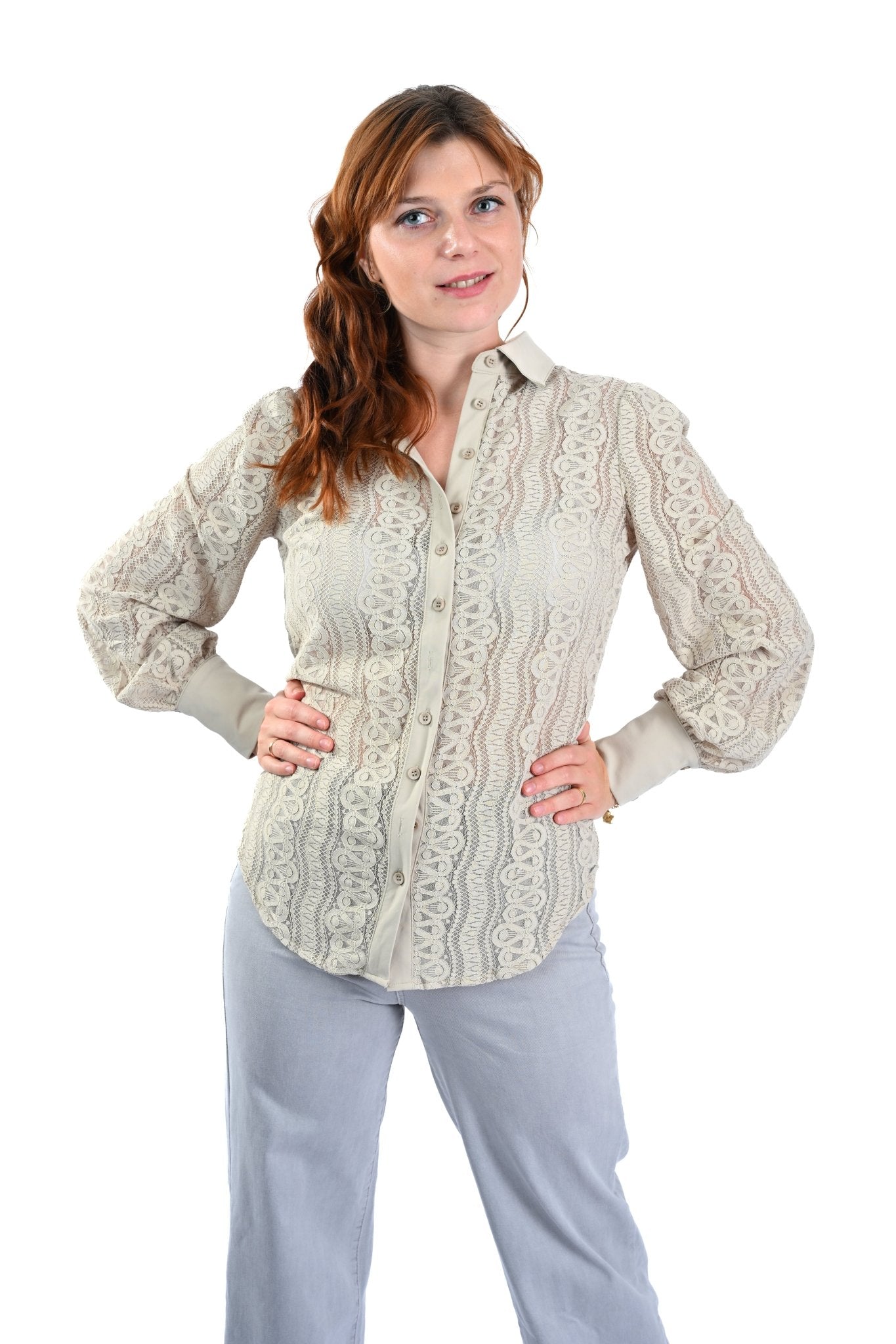 Mi Piace Kantblouse – Beige Elegantie - BlushFashionstore