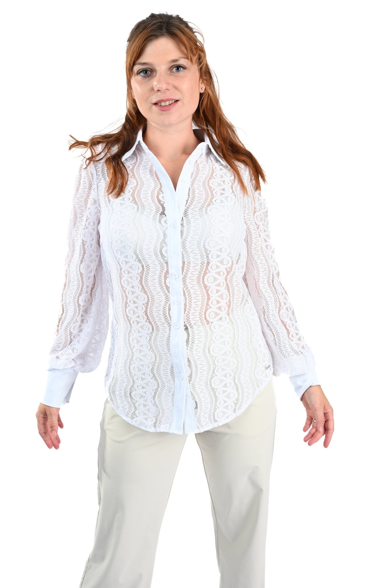 MI Piace Kantblouse Wit - BlushFashionstore
