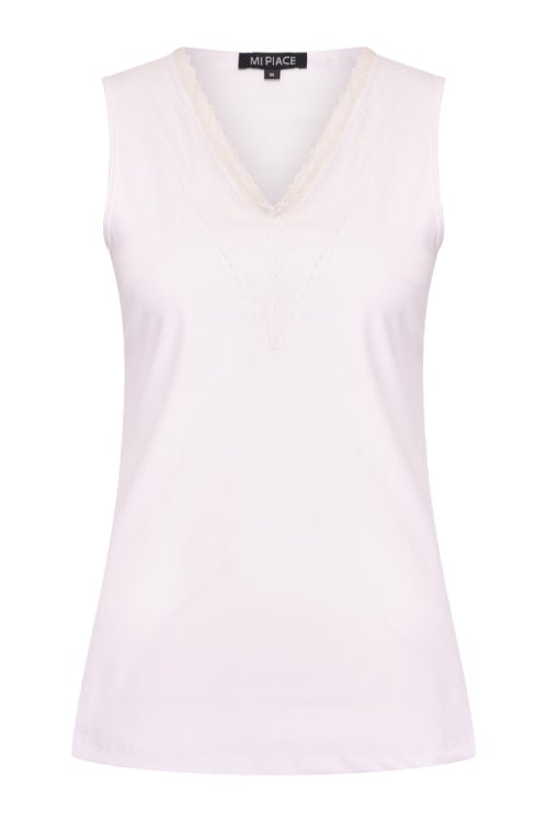 
                    
                      Mi Piace Mouwloze Top met Kant Wit - BlushFashionstore
                    
                  