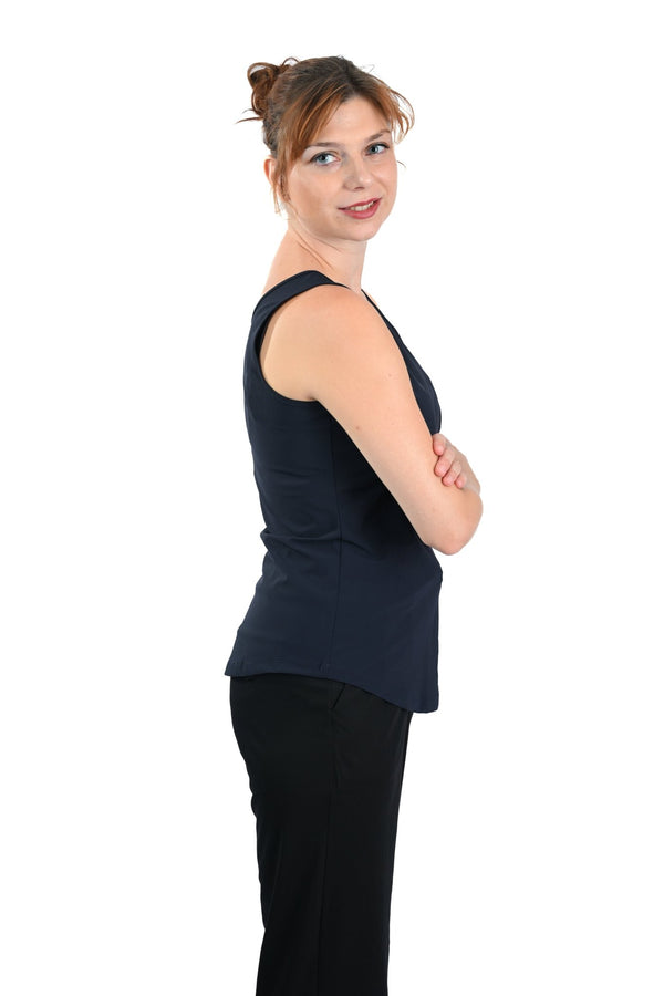 Mi Piace Singlet in Dark Blue – Elegant en veelzijdig in diepblauw - BlushFashionstore