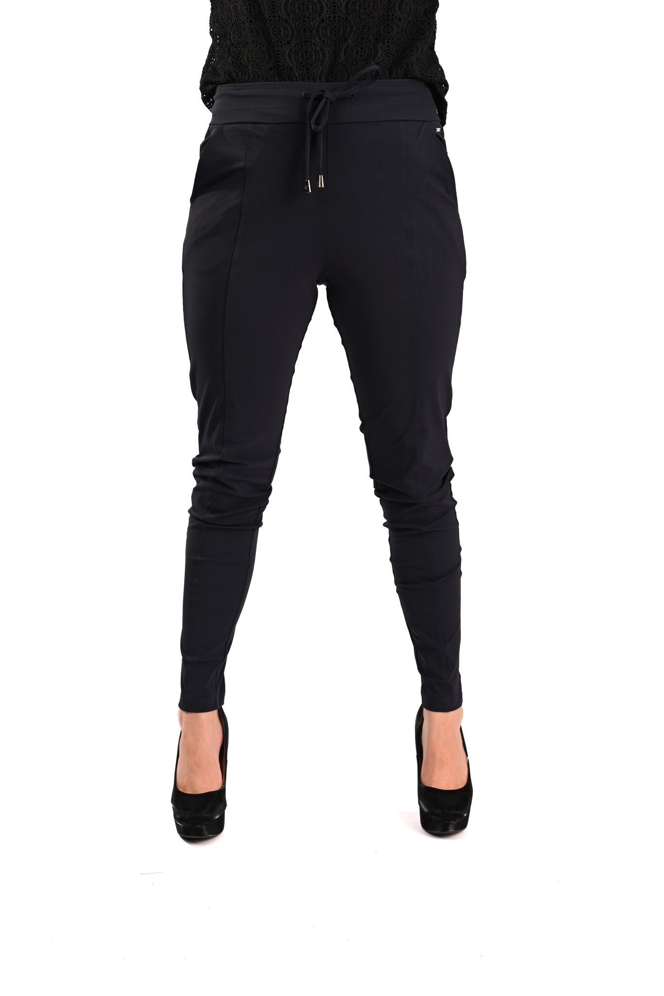 Mi Piace Skinny Broek met Trekkoord Dark Blue - BlushFashionstore