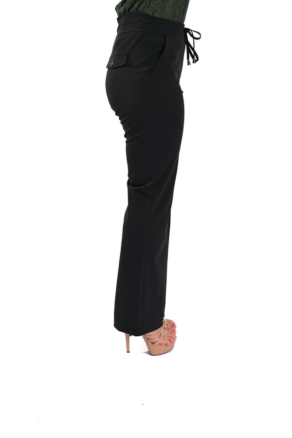 Mi Piace Straight Broek met Trekkoord – Black - BlushFashionstore