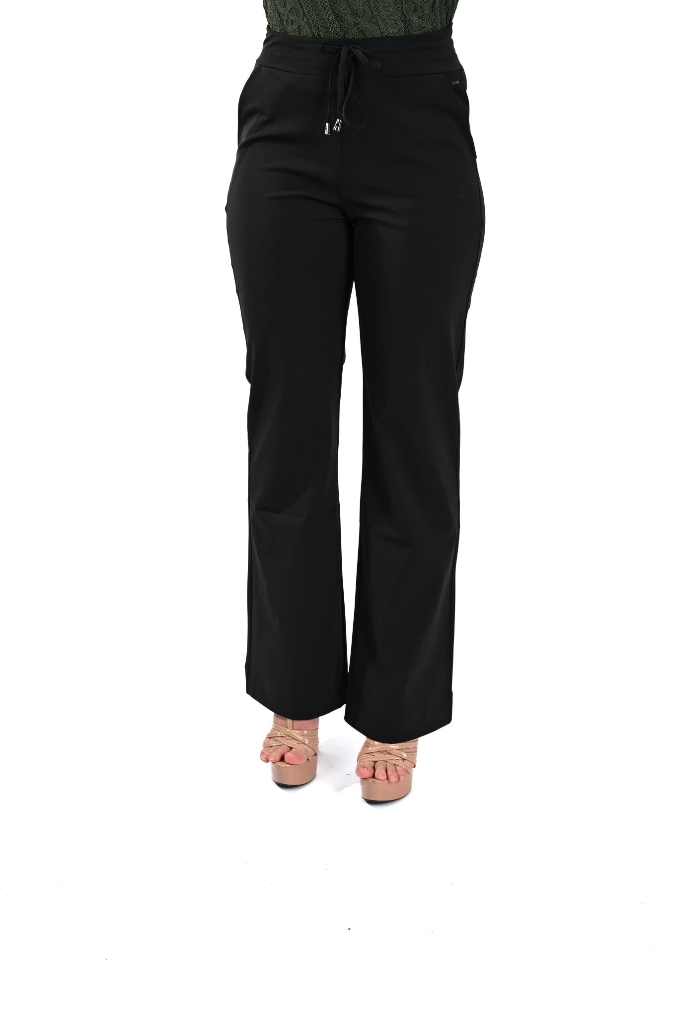Mi Piace Straight Broek met Trekkoord – Black - BlushFashionstore