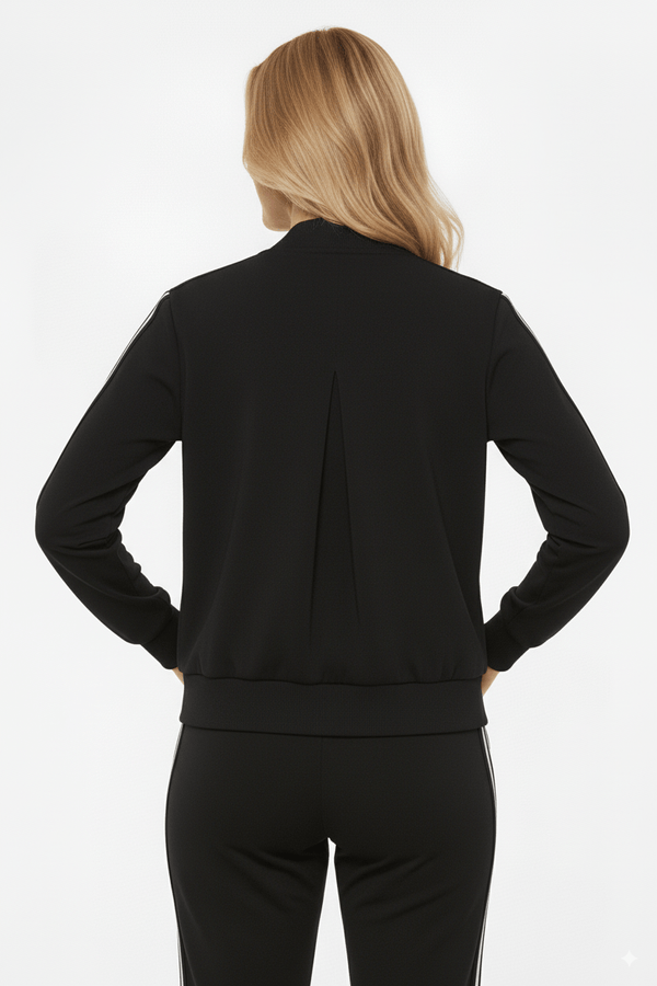 
                    
                      Mi Piace Zwart Trainingsjack Dames – Sportief Bomberjack met Strepen - BlushFashionstore
                    
                  