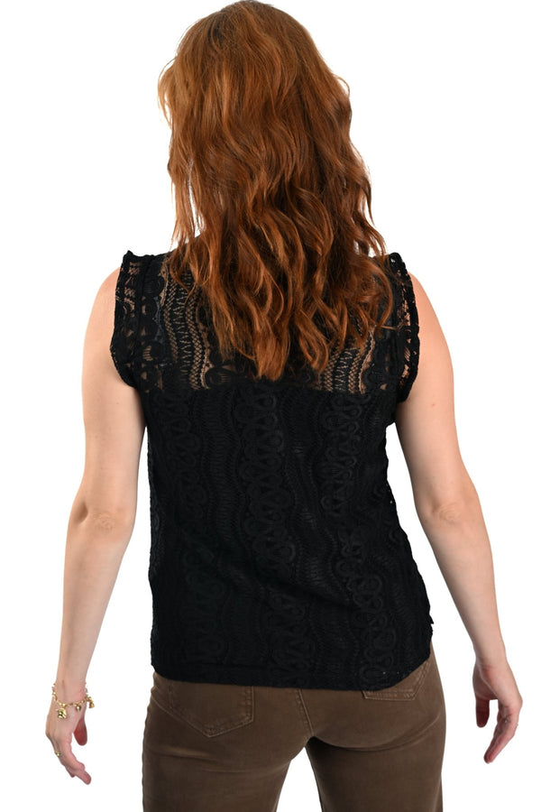 
                    
                      MI Piace Zwarte Kanttop – Mouwloze Elegante Dames Top met Luxe Kant en Stretch - BlushFashionstore
                    
                  