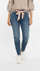 Mom Fit Jeans met Printed Riem Dames High Waist Spijkerbroek