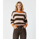 Neck Trui Oranje Bruin Warme Dames Sweater